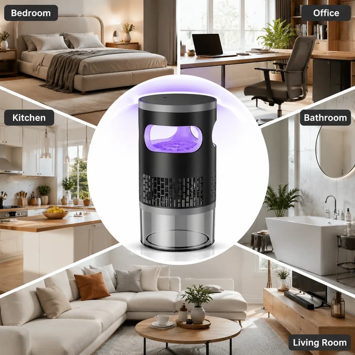 š¦āØIndoor Insect Trap with UV Light & Powerful Suction | Non-Zapper Bug Catcher for Mosquitoes, Fruit Flies, Gnats & Moths | USB Rechargeable