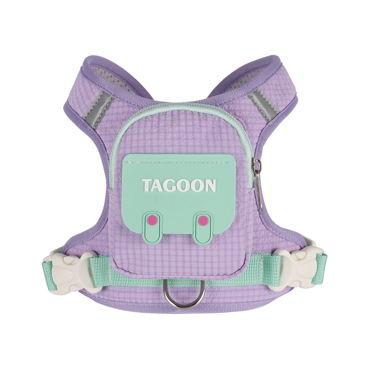 Dog Backpack Harness Leash Set Reflective Waterproof Pockets Built in Poop Bag Dispenser for Hiking Training Running Pets Self Carrier with D-Ring