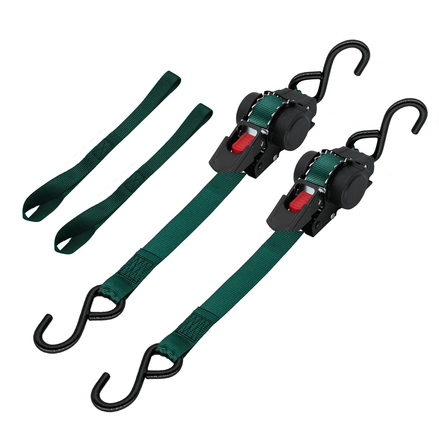 1" x 10' Retractable Ratchet Straps for Truck, Cargo Trailer