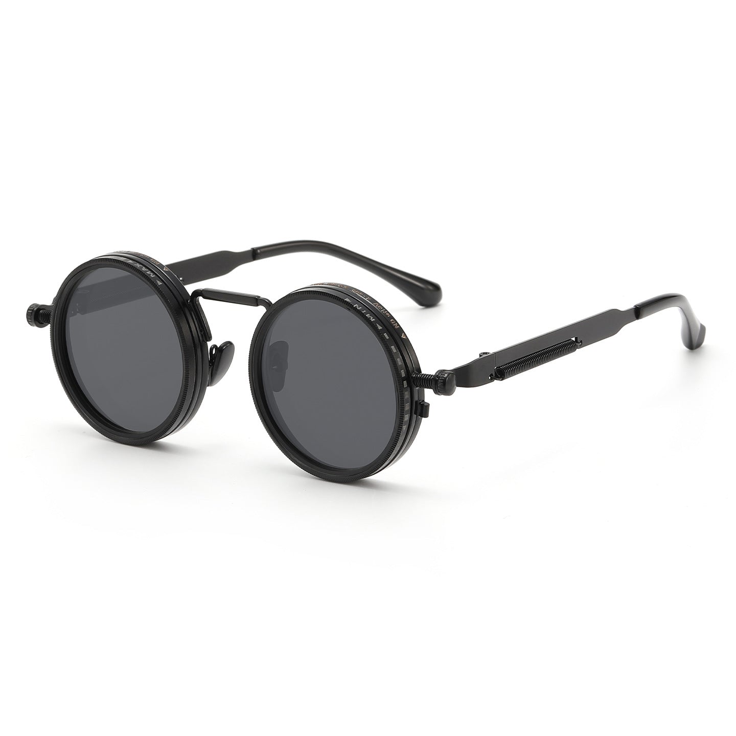 ☀️👓️Adjustable Tint Sunglasses, 1-9 Gears Rounded Polarized Glasses with Filter Lenses