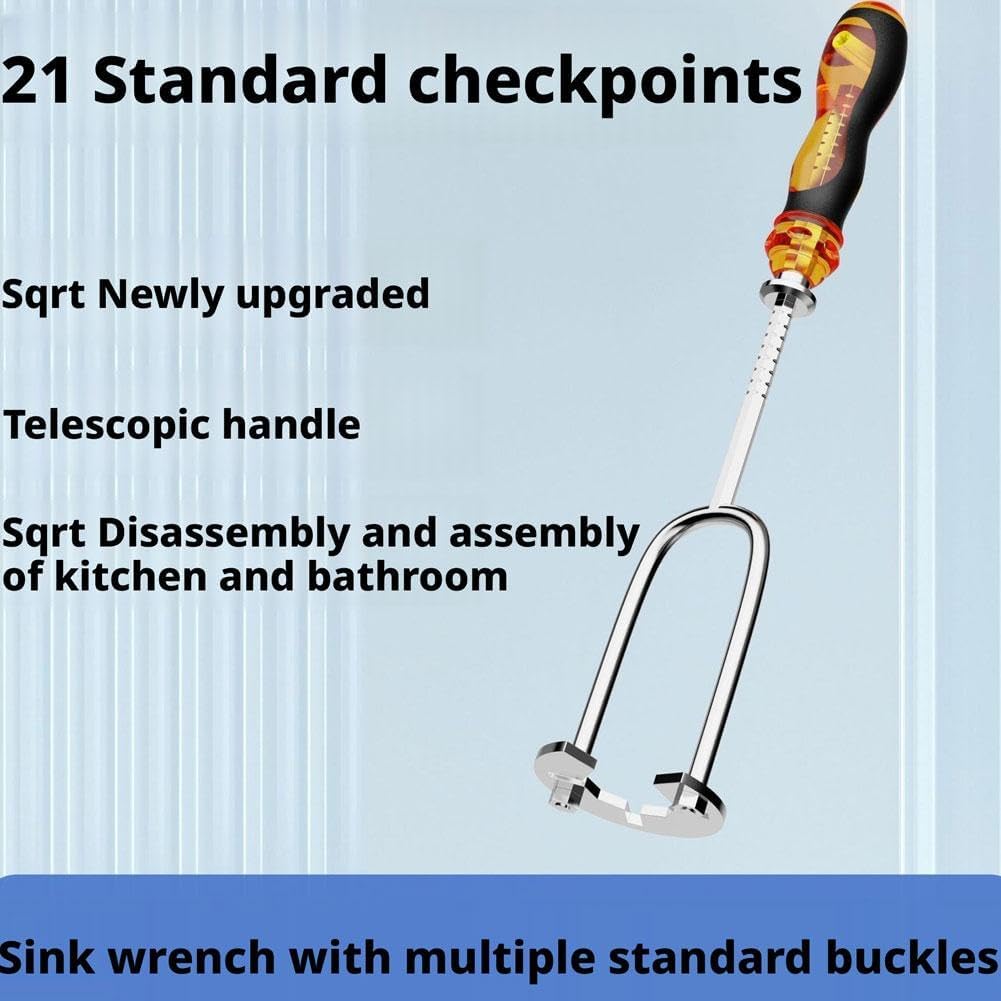 🛠️🛠️21-in-1 Telescopic Multifunctional Sink & Faucet Installer Wrench