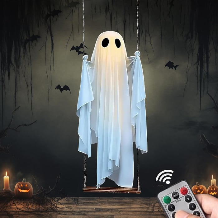 5FT Light-Up Hanging Ghost Halloween Decoration