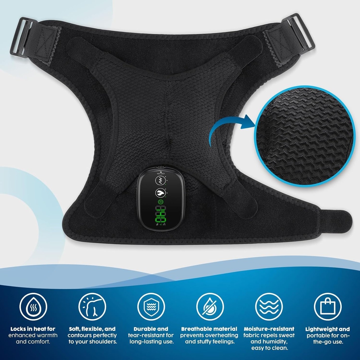 🔥🔥Cordless Shoulder Heating Pad with Massage,Heated Shoulder Wrap Massager for Pain Relief Deep Tissue, Rotator Cuff Heating Pad