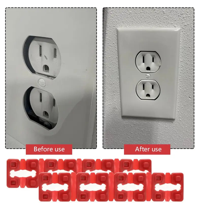 48 PCS Outlet Spacers for Electrical Box, Non-Conductive Receptacle Spacers for Fixing Loose or Recessed Outlets, Stackable Plastic Socket Shims for Switch Alignment and Leveling (12 Strips)