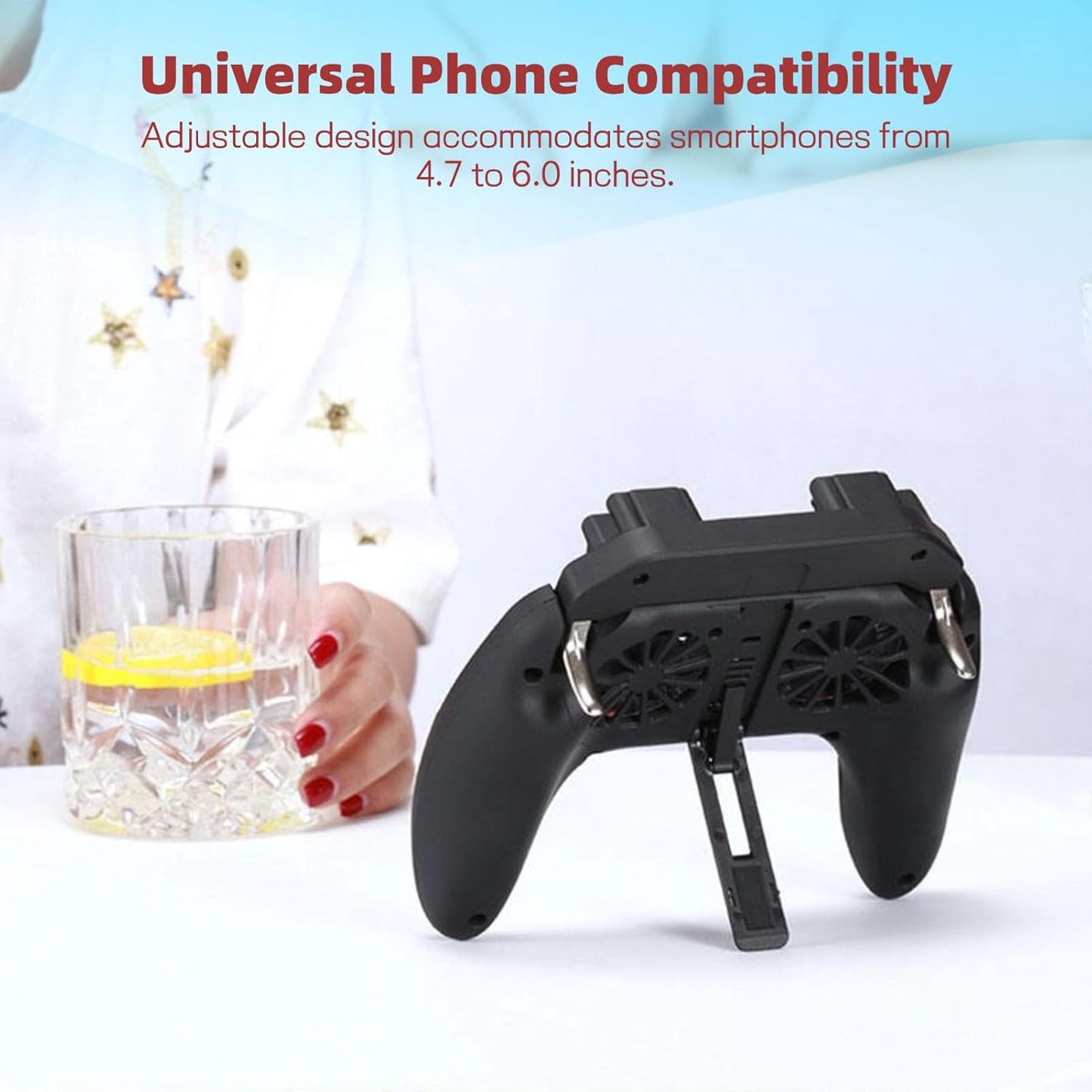 Mobile Phone Gamepad, Mobile Game Controller with Dual Cooling Fans, 2500mah / 5000mah Battery Optional, Suitable for 4.7-6.5 Inch Mobile Phones
