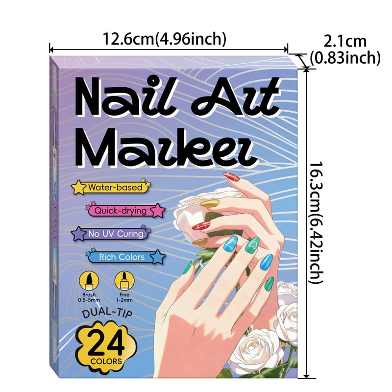 💅🏻💅🏻12/24 Colors Nail Art Pens – DIY 3D Markers for Drawing, Dotting & Manicure