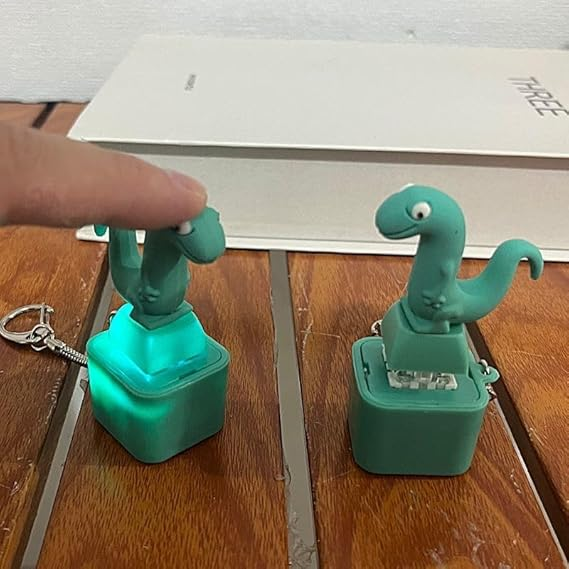 Lizard Button Keychain,Rechargeable Animal Keychains with Sound and Colorful Lights,Fidget Toys Adults Anxiety Relief