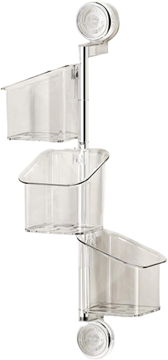 ✨️✨️Suction Cup Storage Holder - Rotating Container with Drainage, Wall Mount Box for Kitchen Accessories Bathroom Home Organization