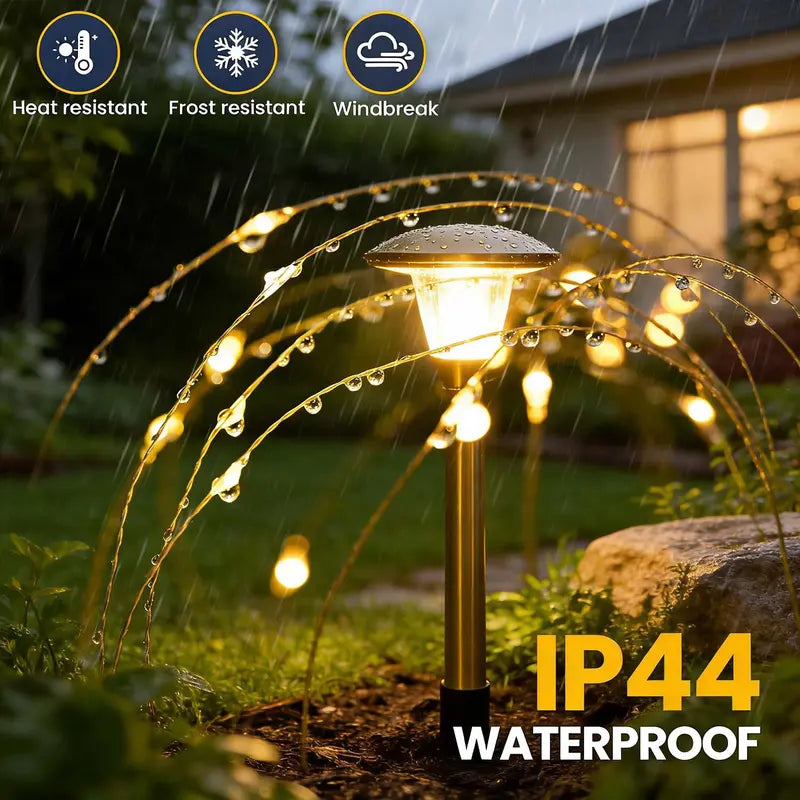 120 LED solar-powered garden lights, fairy firework decorative outdoor lights, suitable for courtyards, paths, flower beds, flower pots, balconies, terraces, and Christmas decorations.