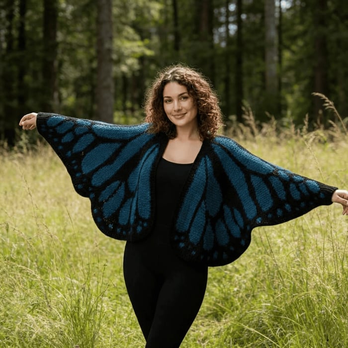 🦋Monarch Butterfly Crochet Cardigan