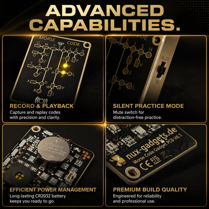 Morse Code Trainer Card Pro (LED Edition)