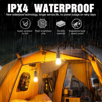 ✨️✨️2 PCS Solar Tent Camping Light Bulb Rechargeable Portable LED Camping Lantern3 Lighting Modes Tungsten Light Tent Lamp with Clip Hook