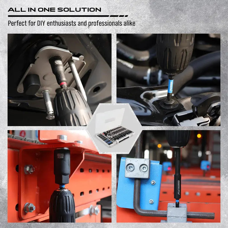 80pc Magnetic Impact Nut Driver Set,Metric & SAE with Socket Adapters, Bit Holder, Wing Nut Driver, Universal Sockets, Quick Release Extension, Power Bits toolbox screwdriver set