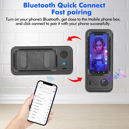 Wireless Bluetooth Speaker for Bathroom , Waterproof 360 Rotation Viewable Shower Phone Case Speakers for Bathroom Wall Mirro Compatible with iPhone