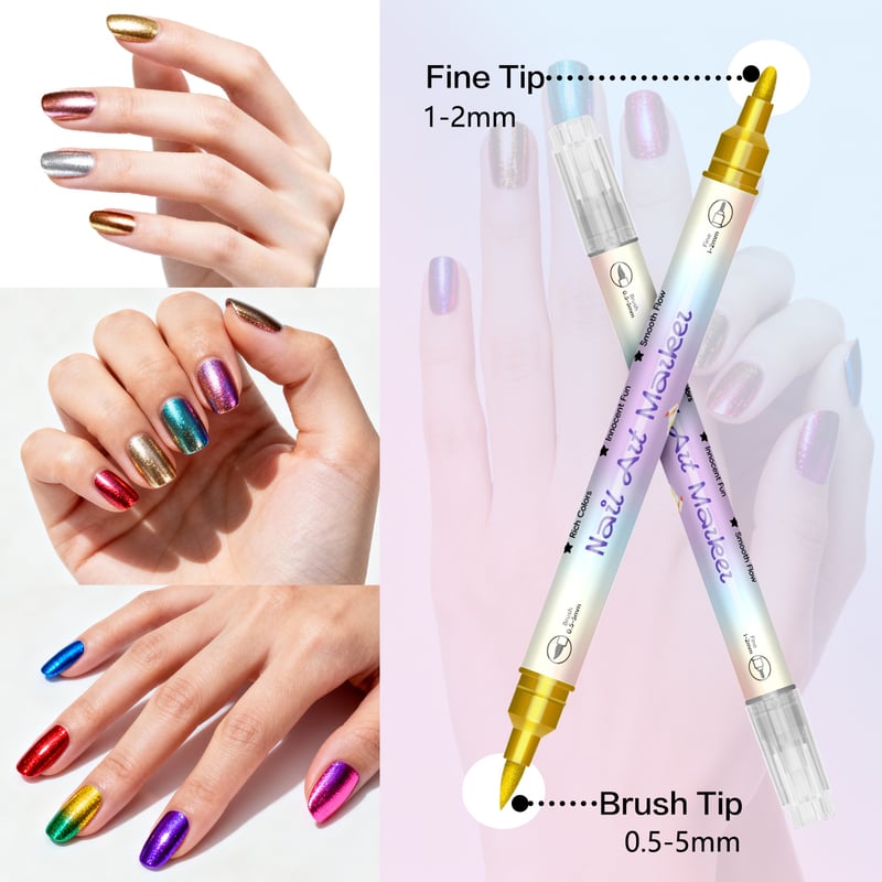 💅🏻💅🏻12/24 Colors Nail Art Pens – DIY 3D Markers for Drawing, Dotting & Manicure
