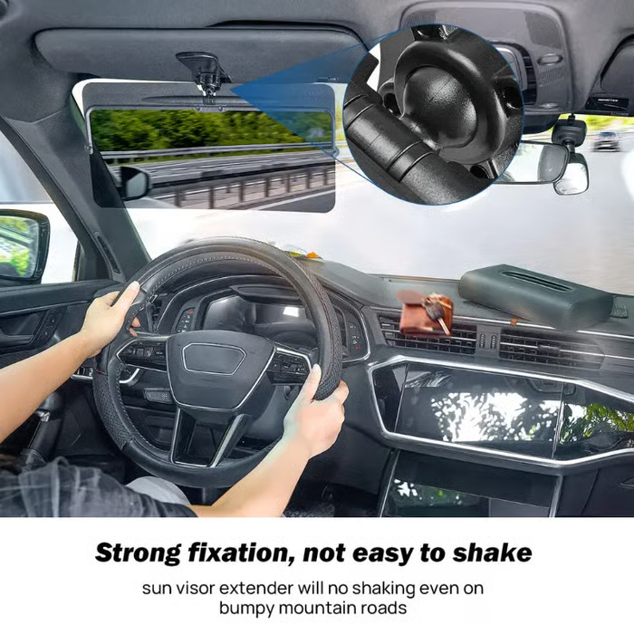 Universal Anti-Glare Polarized Car Sun Visor Extender with UV400 Protection 12.6 x 5 Lens Size Quick 5 Sec Install Safe Driving Windshield Shade