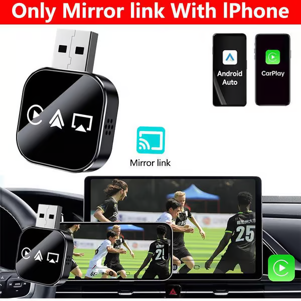 🚘️2026 Upgrade 3 in 1 Screen Mirror iOS Phone, wired to wireless Carplay adapter
