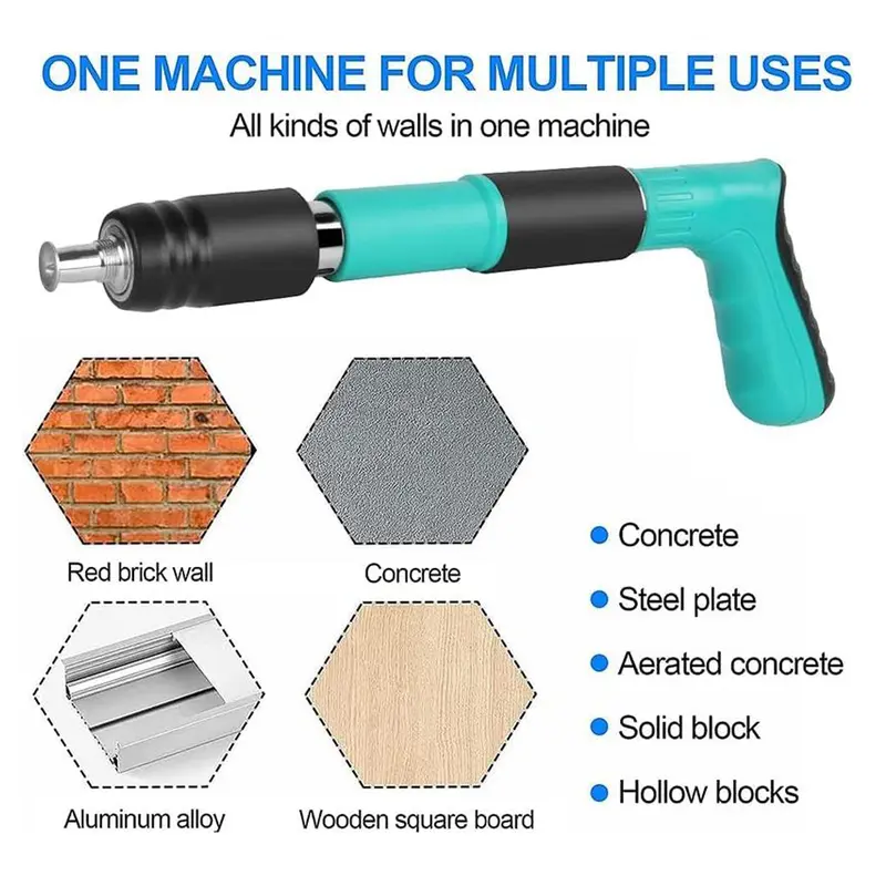 Manual Mini Steel Nail Gun with 50 Nails, 5 Gears Power Adjustment, Compact Manual Fixing Tool for Household Woodworking & Light Wall Mounting