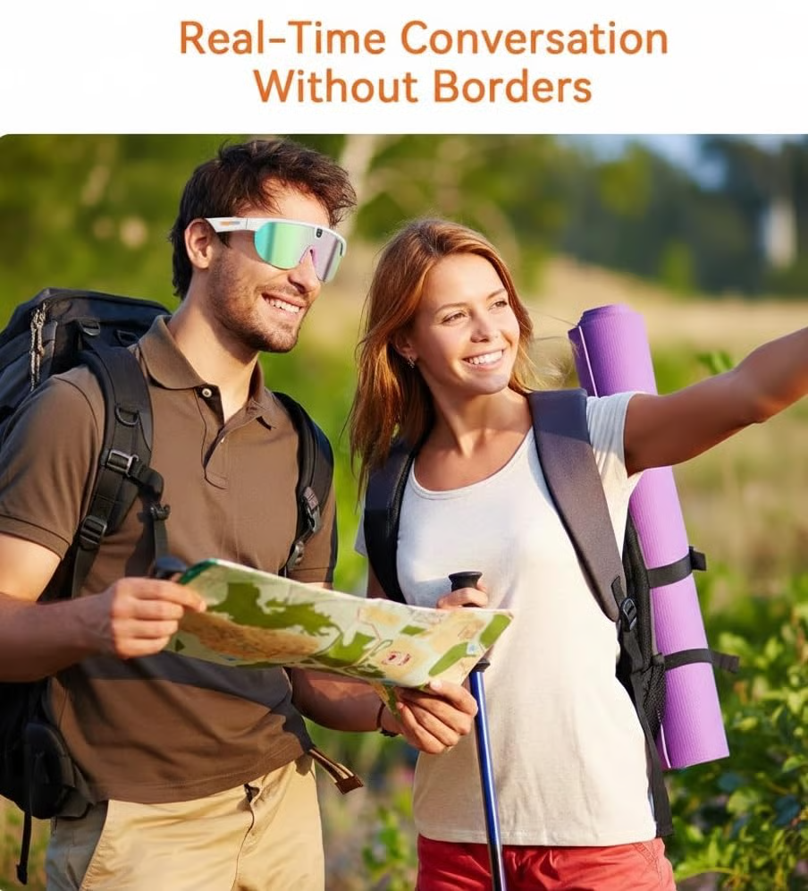 ✨️✨️Aeoss AI Smart Glasses - HD Camera Sunglasses with Voice Control, Real-time Translation, & Music Bluetooth, AI Object Recognition, Polarized Interchangeable Lenses for Cycling & Running