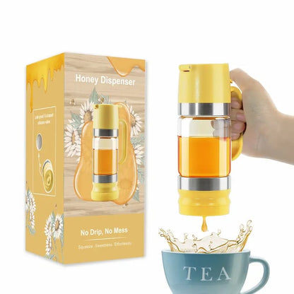 Glass Honey Dispenser kitchen items No Drip No Mess Leak-Free Design with Handle for Maple Syrup Maintains Freshness Easy to Clean Refill Perfect for Everyday Use