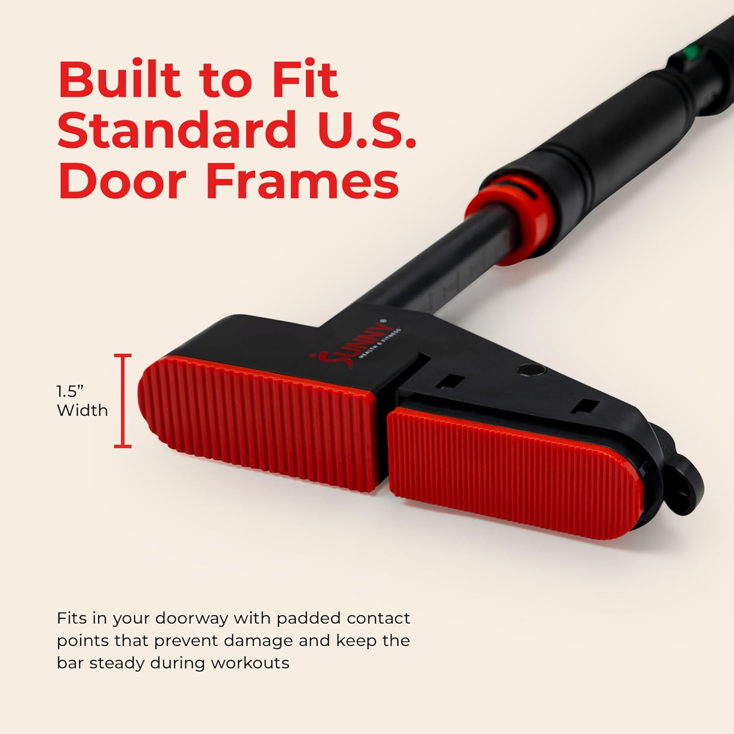 330LBS Pull Up Bar Adjustable 28"-38" No Drill Tools Installation Damage Free for Door Room Wall