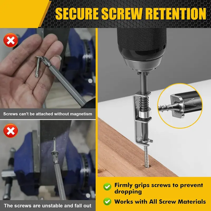 🛠️🛠️2 Pcs Spring-loaded Screw Holder Bit, Anti-drop Screwdriver Bit, Single-Hand Operation Bit Holder for Electricians, Mechanics, DIY Home Repair, Universal Screw Retaining Tool