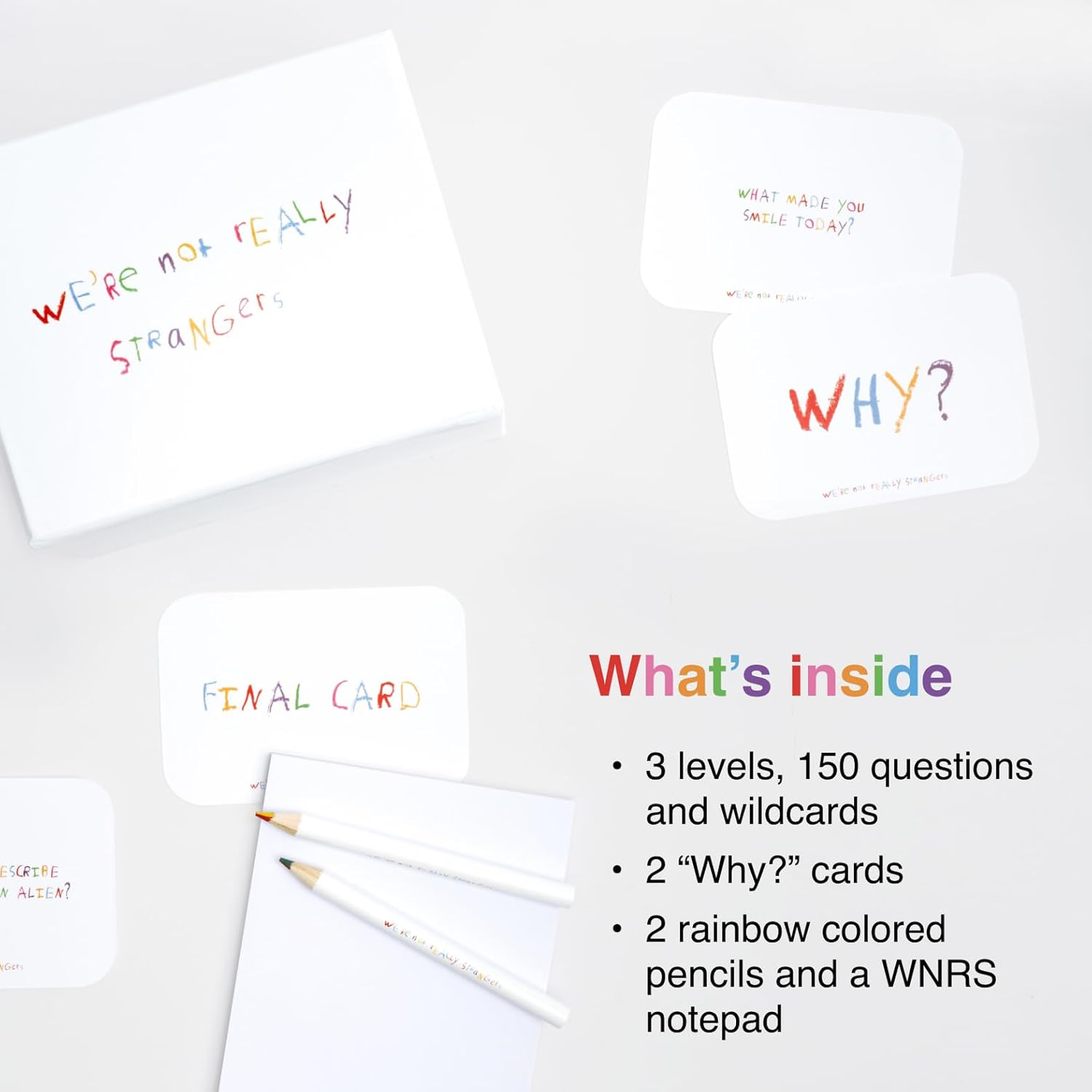 WE'RE NOT REALLY STRANGERS Card Game - 150 Conversation Cards for Adults, Teens, Couples, & Strangers - Icebreaker Questions for Game Night or Date Night, Ages 15+, 2-6 Players