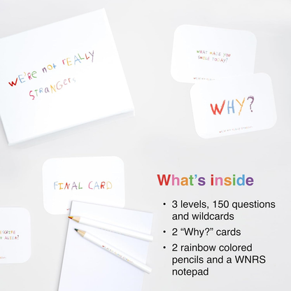 WE'RE NOT REALLY STRANGERS Card Game - 150 Conversation Cards for Adults, Teens, Couples, & Strangers - Icebreaker Questions for Game Night or Date Night, Ages 15+, 2-6 Players