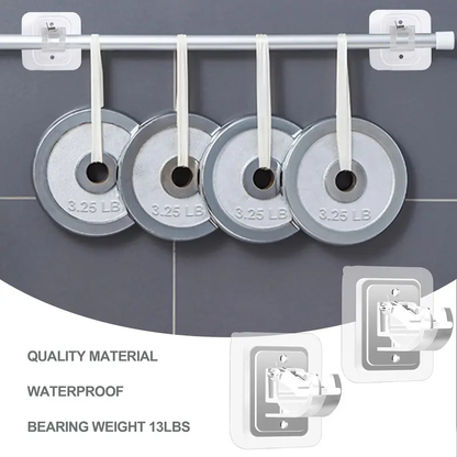 A set of 12PCS Curtain Rod Brackets,Transparent Drapery Hooks,Rod Hanging,Adjustable Rods Holder