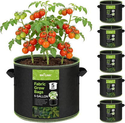 🪴BN-LINK 5-Pack 5 Gallon Grow Bags