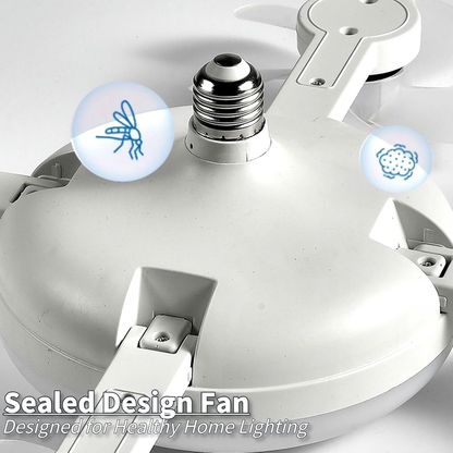 Socket Fan Light, Screw in Ceiling Fan with Remote Control Light Bulb Dimmable 3 Color Temperatures & 3 Wind Speeds E27 Screw-in Installation for Bedroom, Kitchen, Garage