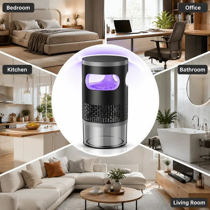 🦟✨Indoor Insect Trap with UV Light & Powerful Suction | Non-Zapper Bug Catcher for Mosquitoes, Fruit Flies, Gnats & Moths | USB Rechargeable
