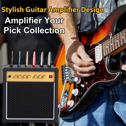 🗃️🗃️2 PACK Picks Holder Box, Guitar Pick Display Holder, Amp Speaker Styled Pick Holder for Guitar Players and Music Enthusiasts