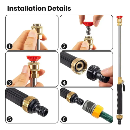 💧💧Jet Nozzle Power Washer for Garden Hose, Includes 2 High-Pressure Nozzles and Quick Connectors | Hydro Jet High Pressure Washer Tools.