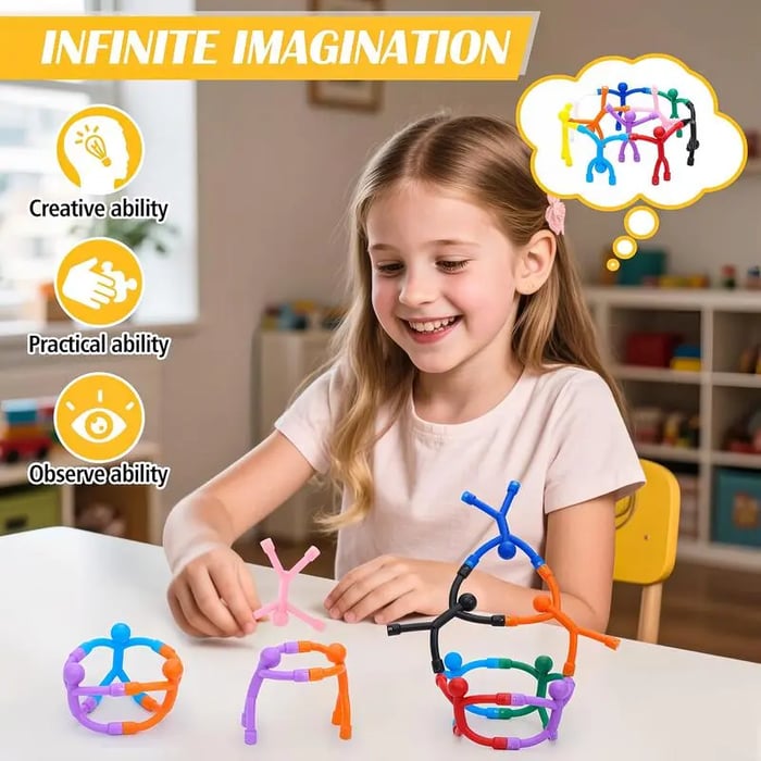 ✨️✨️Magnetic Fidget Toys Bright Solid Colors BPA-Free Sensory Building Fridge Kids Toys