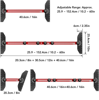 Stair Tread Jig Stair Tread Gauge Solid Aluminum Alloy with Case Adjustable Sliding Stair Tread Measuring Tool