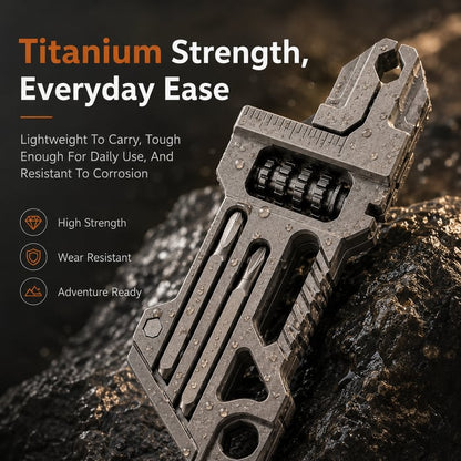 🛠️8-in-1 Titanium EDC Multi-Tool Wrench Keychain – Everyday Carry Companion for Adventure, Repair & Emergency Moments