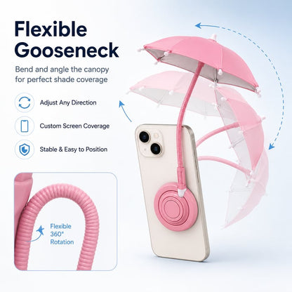 ☀️Magnetic Phone Umbrella for Sun, Hands Free Adjustable Sun Shade to Avoid Overheating for All Phones