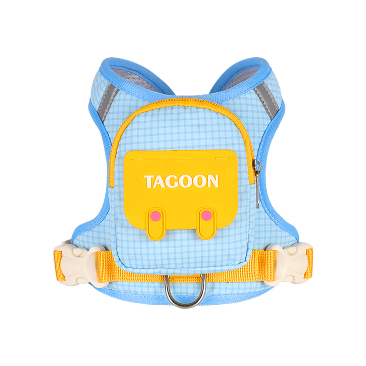 Dog Backpack Harness Leash Set Reflective Waterproof Pockets Built in Poop Bag Dispenser for Hiking Training Running Pets Self Carrier with D-Ring