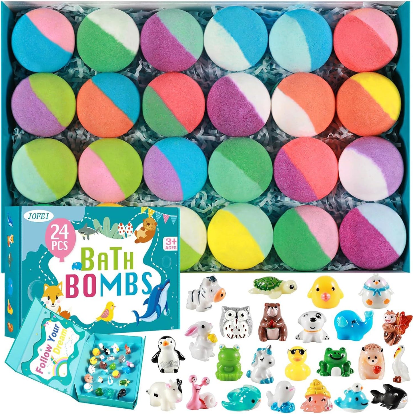6PCS Easter Surprise Bath Bombs for Kids