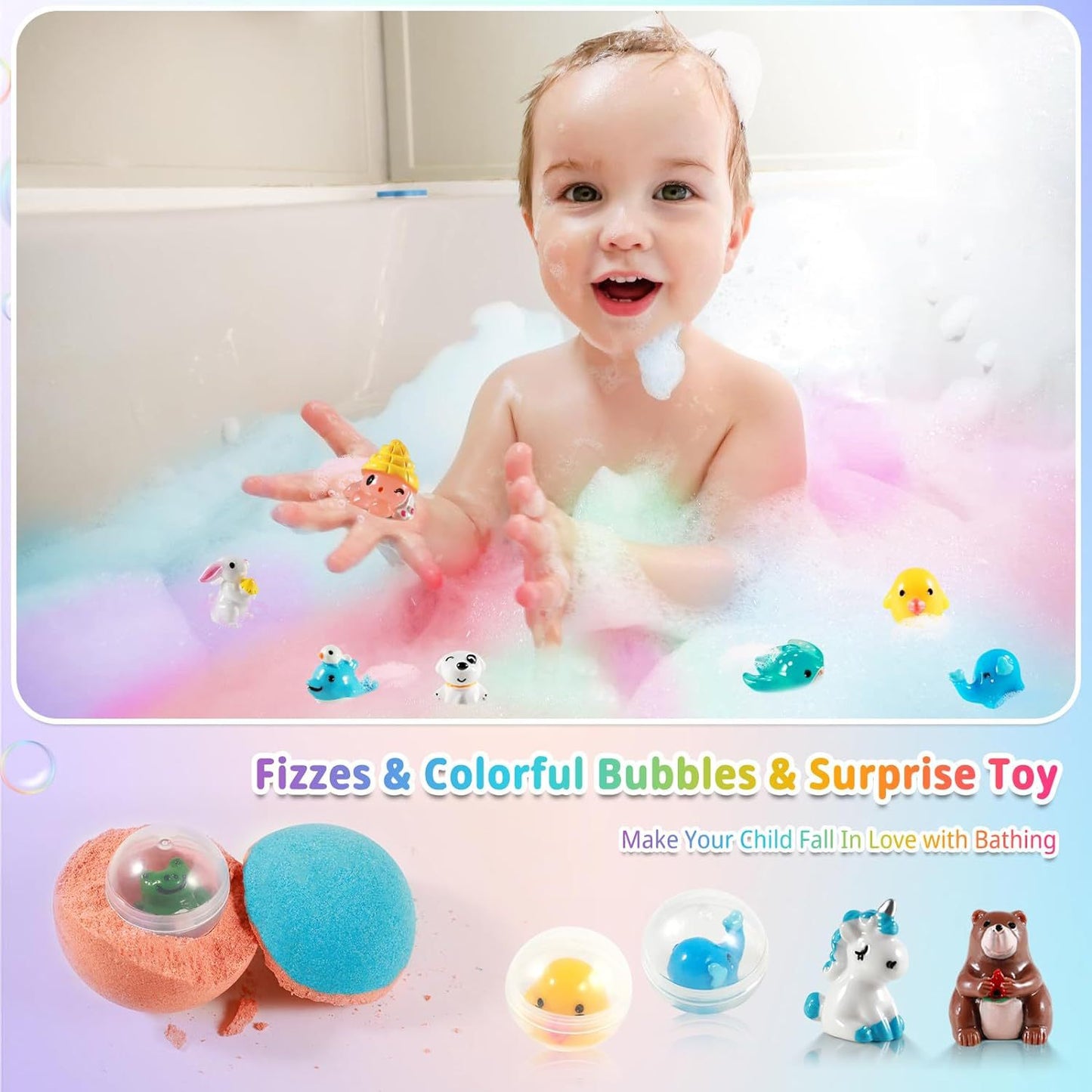 6PCS Easter Surprise Bath Bombs for Kids