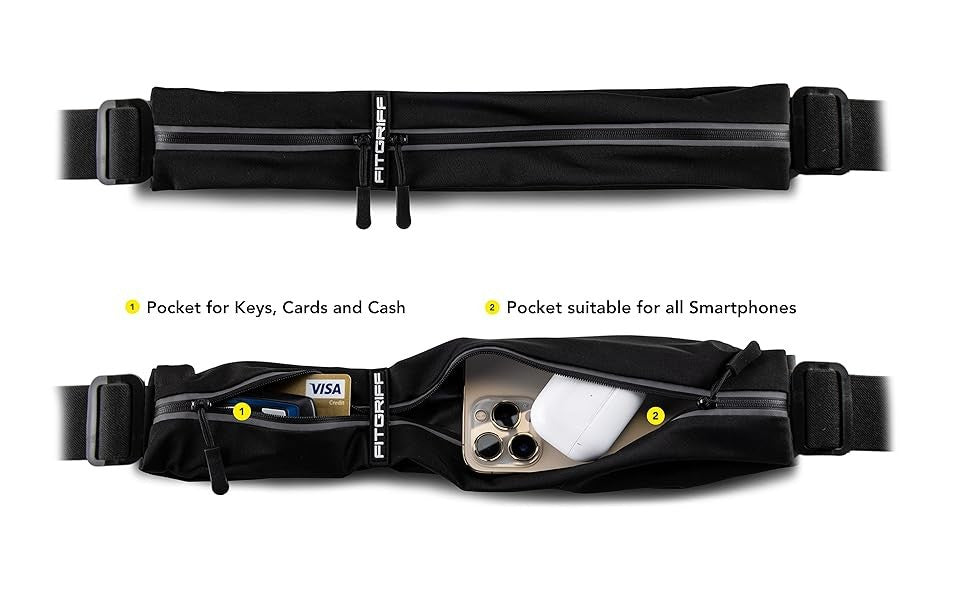 Running Belt for Men & Women - Secure Jogging Pouch for Phone, Keys & Essentials - For All Cell Phones