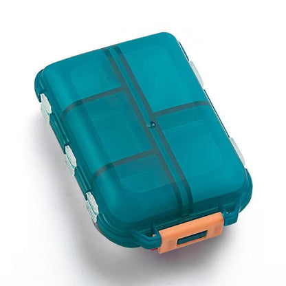 Custom Travel Pill Organizer, 10 Compartments Portable Pill Case with Medicine Labels, 5 Colors Daily Pill Box