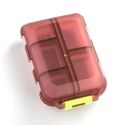 Custom Travel Pill Organizer, 10 Compartments Portable Pill Case with Medicine Labels, 5 Colors Daily Pill Box