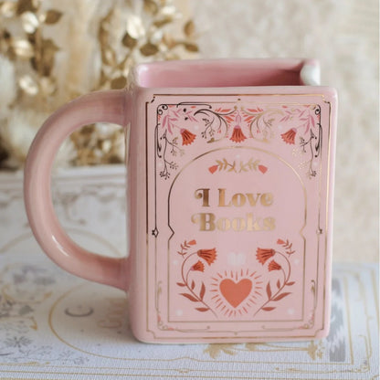 ❤‍🔥✨️I Love Books Pink XL Mug
