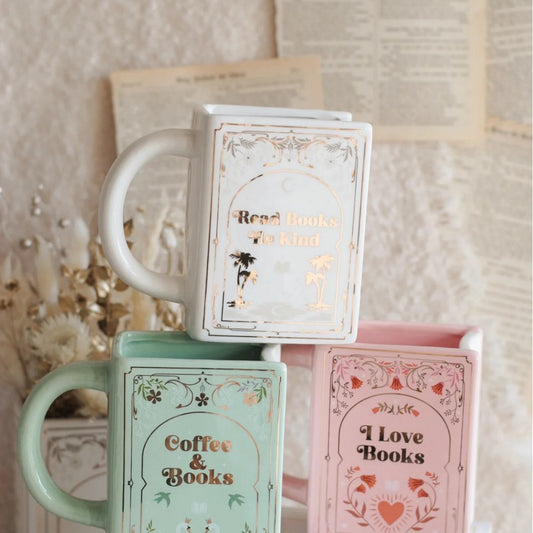 ❤‍🔥✨️I Love Books Pink XL Mug
