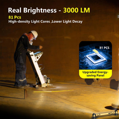 🔥✨️Under Hood Work Light Bar, 3000LM LED Magnetic Light Bar with Hooks, 5200mAh Cordless Rechargeable Hood Light for Mechanic/Car Repairing/Garage