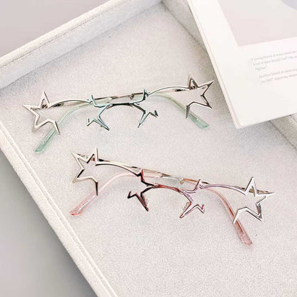 ✨️✨️Futuristic Foldable Metal Sunglasses Retro Avant-Garde Glasses Rave Party Cosmic Glasses