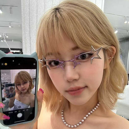 ✨️✨️Futuristic Foldable Metal Sunglasses Retro Avant-Garde Glasses Rave Party Cosmic Glasses