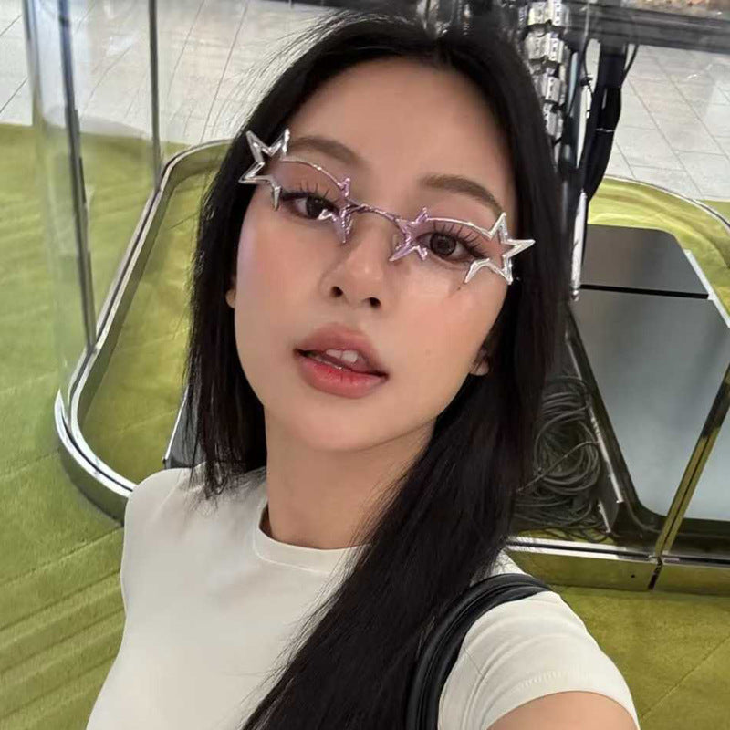 ✨️✨️Futuristic Foldable Metal Sunglasses Retro Avant-Garde Glasses Rave Party Cosmic Glasses